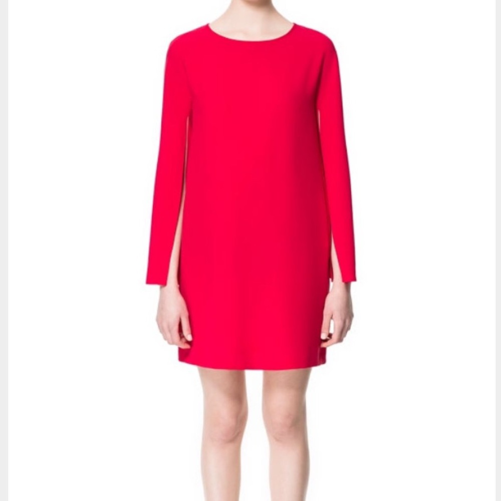 Hot pink Zara cape sleeve dress